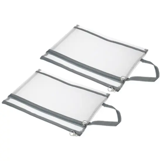 Unique Bargains Nylon Document Office Supply Zip Pouch with Handle 2 Pcs image {5}