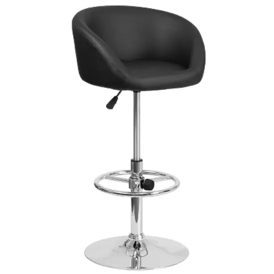 Emma and Oliver Barrel Back Swivel Adjustable Height Barstool with Chrome Base image {11}