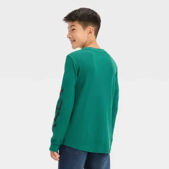 Boys' Teenage Mutant Ninja Turtles Long Sleeve Thermal Graphic T-Shirt - Green image {2}