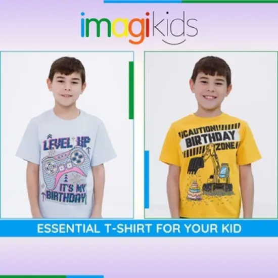 imagikids Birthday Short Sleeve Graphic T-Shirt Toddler Sizes image {2}