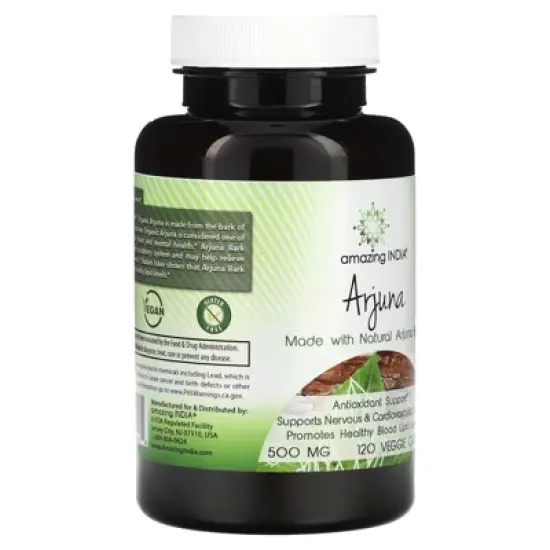 Amazing India Arjuna, 500 mg, 120 Veggie Capsules image {3}
