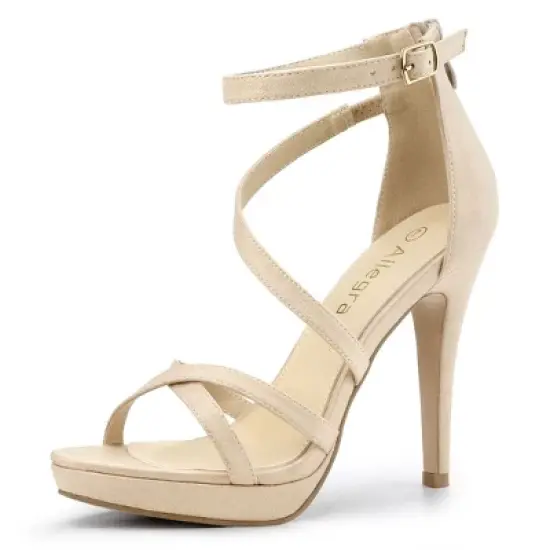 Allegra K Women's Strappy Platform Stiletto Heels Sandals image {12}