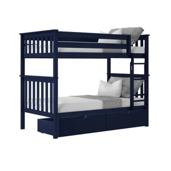 Max & Lily Twin over Twin Bunk Bed with Under Bed Storage Drawers image {9}
