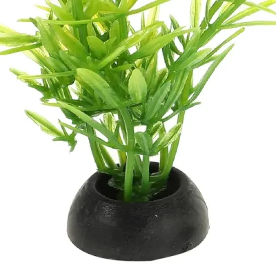Unique Bargains Aquarium Plastic Plants for Fish Tank Landscape Decoration Green 1.97" Height 20 Pcs image {4}