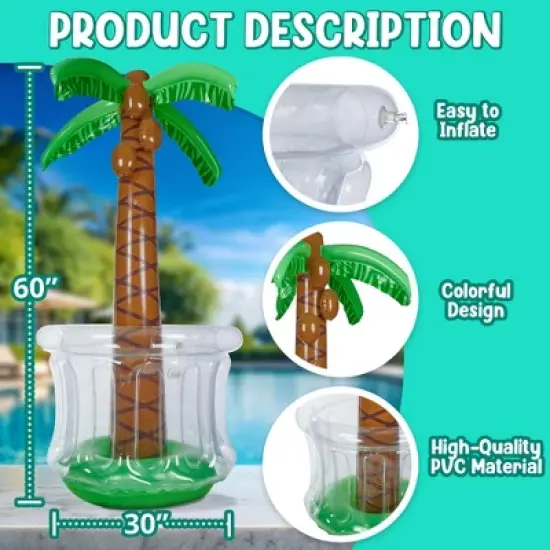 Playbees Inflatable Palm Tree Cooler 60 inch image {2}