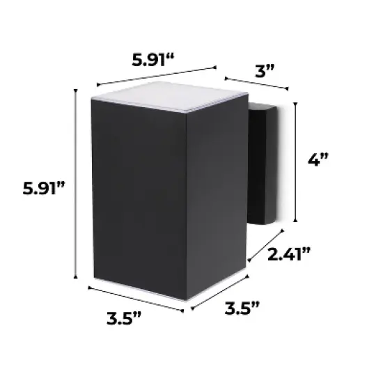 Techko Maid Outdoor Solar Wall Light Square Aluminum Metal Black Sconce image {9}