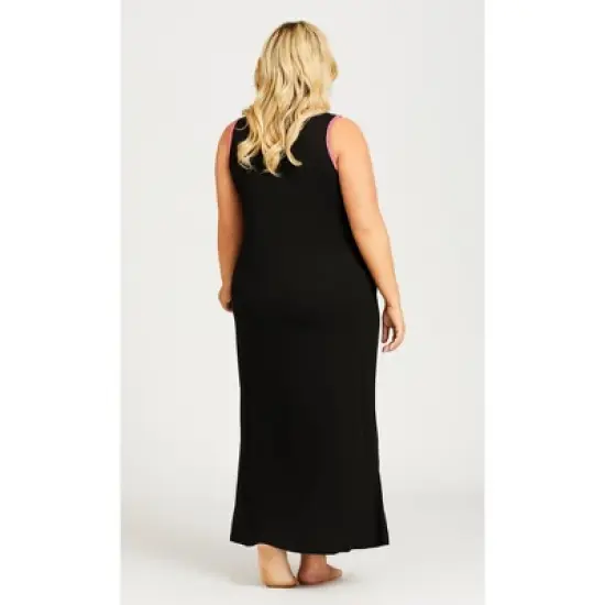 Women's Plus Size Cold Days Maxi Sleep Dress - black | AVENUE image {1}