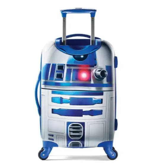 American Tourister Star Wars R2-D2 Hardside Carry On Spinner Suitcase - Silver/Royal Blue image {1}