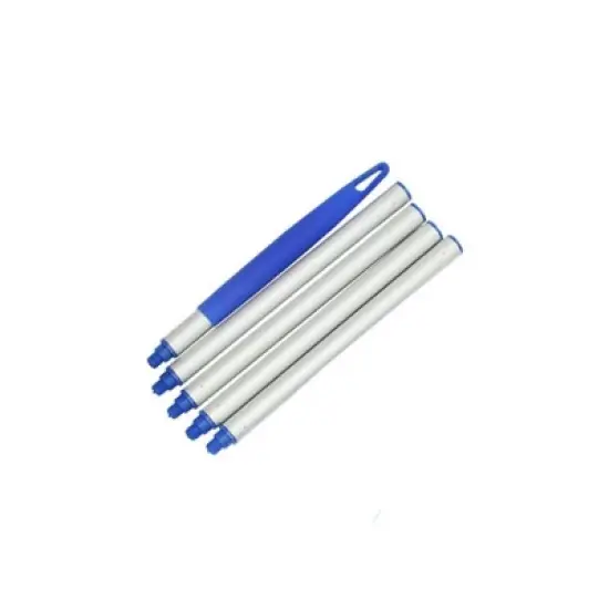 Pool Central Aluminum Swimming Pool Straight Extension Pole for Skimmers 5pc 4' - Silver/Blue image {3}