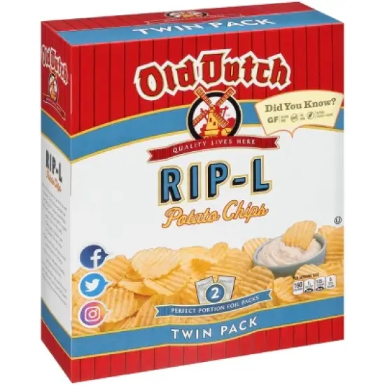 Old Dutch RIP-L Potato Chips - 10oz/Twin Pack image {1}