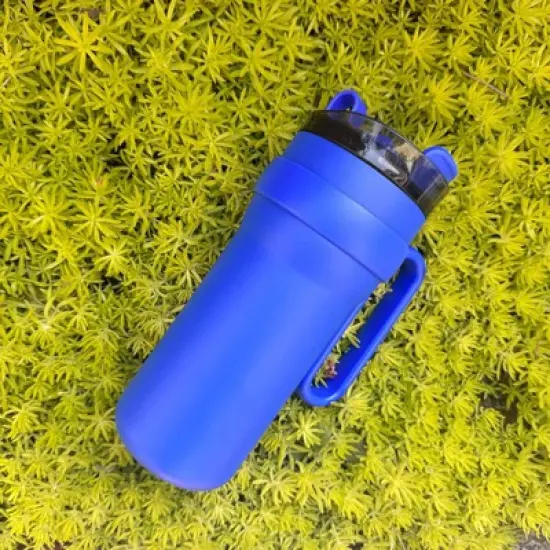 28.75oz/850ml stainless steel insulated water bottle, built-in straw double-drink coffee cup image {5}