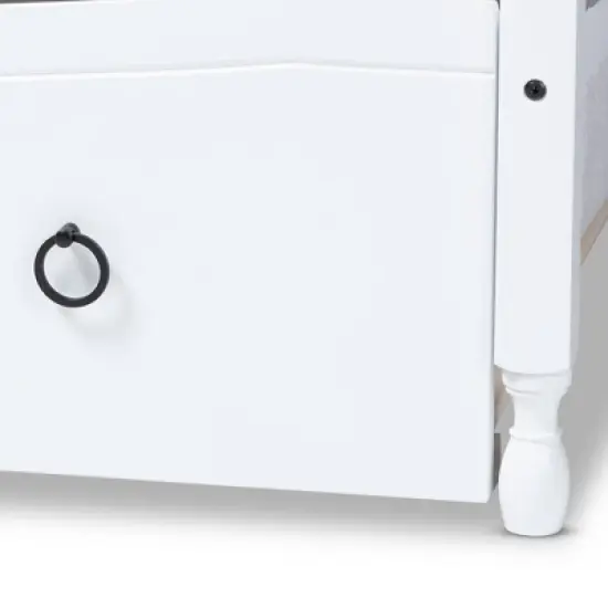 Twin Marlie Upholstered Daybed with Trundle Gray/White - Baxton Studio image {4}