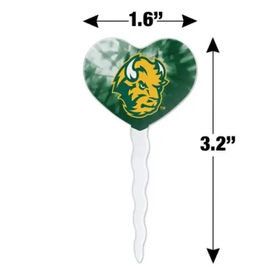 North Dakota State Tie Dye Heart Love Cupcake Picks Toppers Decoration Set of 6 image {5}
