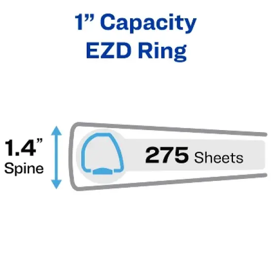 Avery Heavy-Duty Framed View 3-Ring Binder, 1" One Touch EZD Rings, 1 Black Binder (68054) image {1}