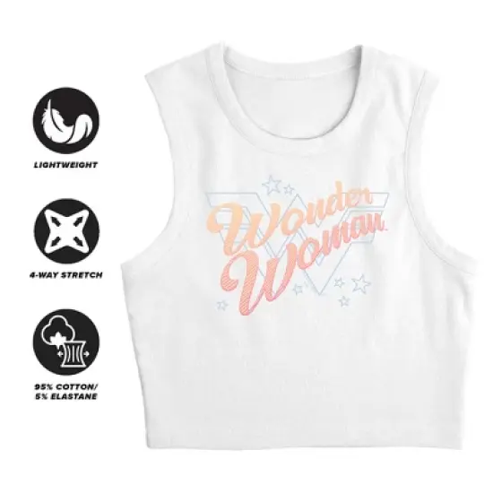 Women's Wonder Woman 84 Wonder Lines Sleeveless Crop Top Tank image {2}