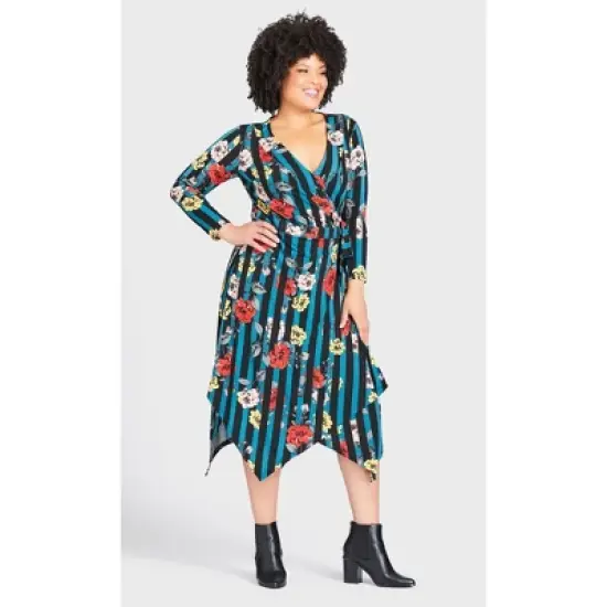 Women's Plus Size Vine Lane Dress - teal | AVENUE image {8}