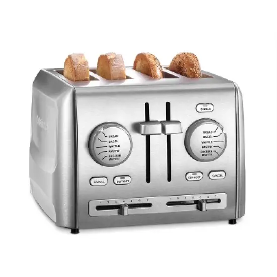 Cuisinart 4-Slice Custom Select Toaster - Silver - CPT-640P1: Stainless Steel, Defrost & Bagel Options, Adjustable Browning image {2}