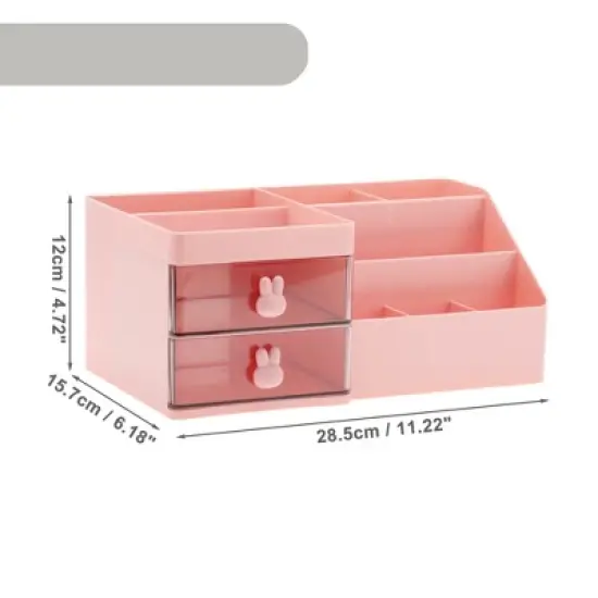 Unique Bargains Makeup Organizer W/ 2 Drawer 8 Grids 1 Pc image {3}