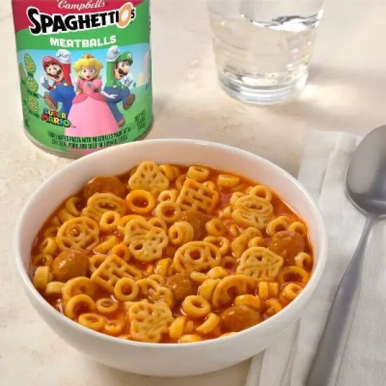 SpaghettiOs Super Mario Bros Canned Pasta with Meatballs- 15.6oz image {2}