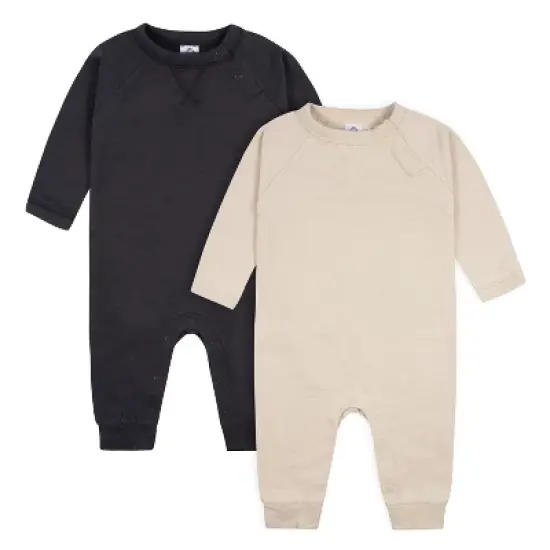 Gerber Baby Boys' Raglan Sleeve Romper, 2-pack image {9}