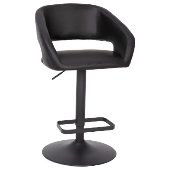 Flash Furniture Contemporary Vinyl Adjustable Height Barstool with Rounded Mid-Back image {26}
