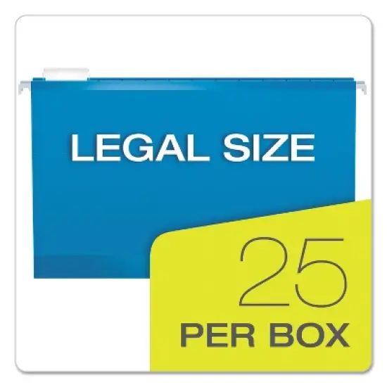 Pendaflex Reinforced 2" Extra Capacity Hanging Folders 1/5 Tab Legal Blue 25/Box 4153X2BLU image {4}