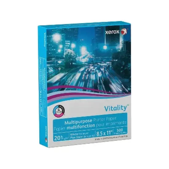 Xerox Vitality 8.5" x 11" Multipurpose Paper 20 lbs. 92 Brightness 500 Sheets/Ream (3R02047PY) image {2}