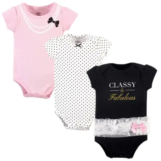 Little Treasure Baby Girl Cotton Bodysuits 3pk, Classy image {2}