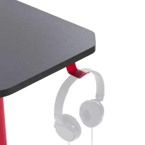 Conqueror Gaming Desk with Led Lights Black and Red - CorLiving image {7}