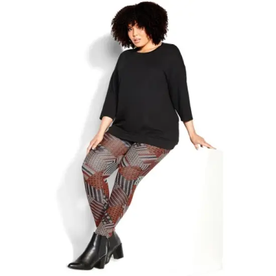 Women's Plus Size Geo Pant - spice | AVENUE image {1}