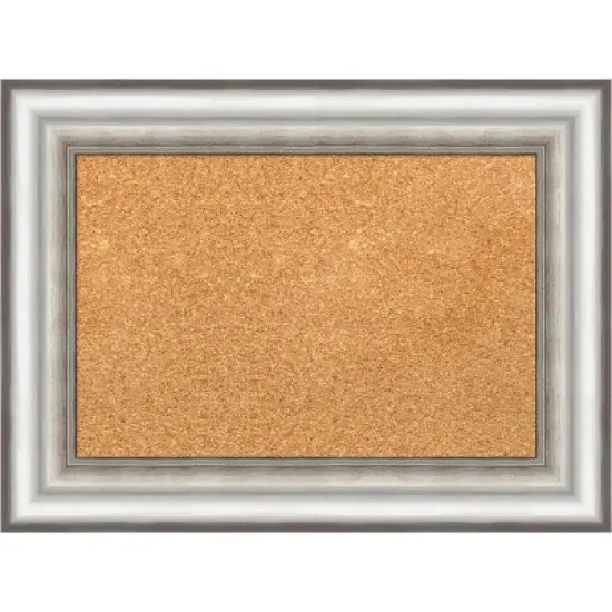 Amanti Art Salon Silver Framed Corkboard, Natural Cork image {7}
