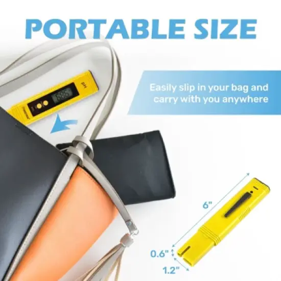 Insten - Digital pH Meter Tester Pen for Water Hydroponics, High Accuracy, Pocket Size, 0-14 pH Measurement Range image {5}