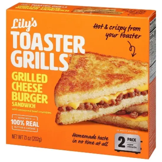 Lily's Toaster Grills Frozen Cheeseburger - 7.1oz image {2}