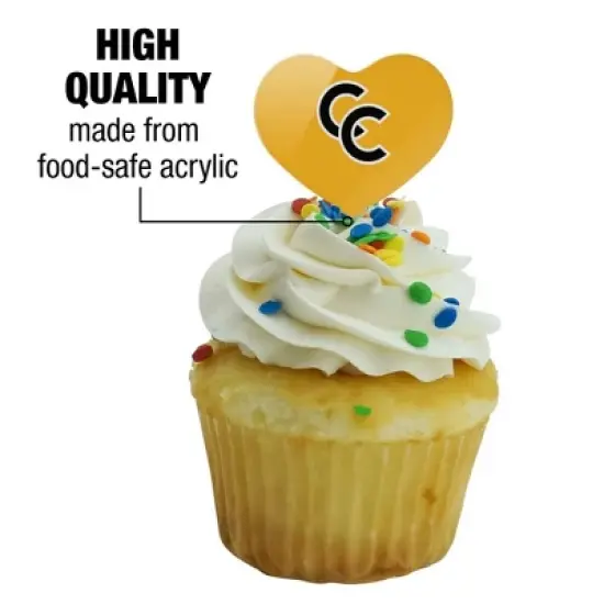 Colorado College Secondary Logo Heart Love Cupcake Picks Toppers Decoration Set of 6 image {2}