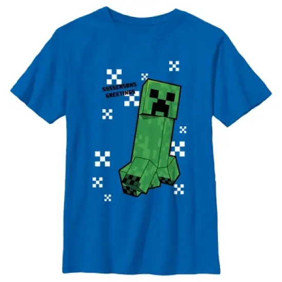 Boy's Minecraft SSSSeasons Greetings Creeper T-Shirt image {4}