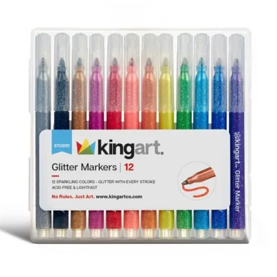 KINGART Glitter Markers 12 Colors image {7}