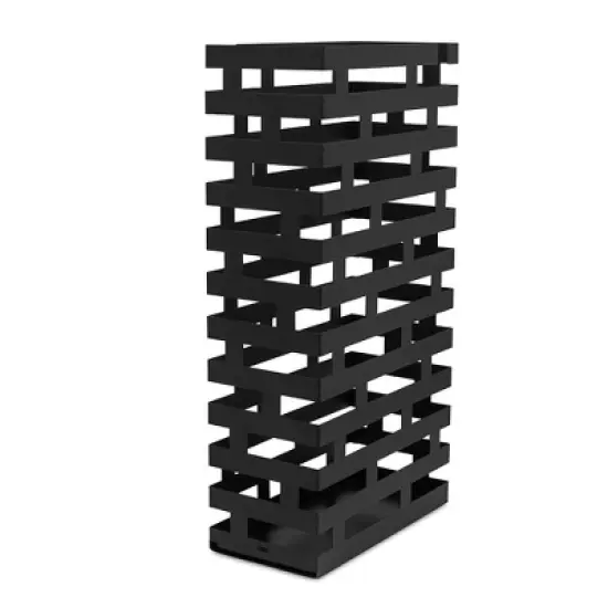 BirdRock Home Umbrella Holder Stand with Removable Water Tray - Line Design - Black image {4}