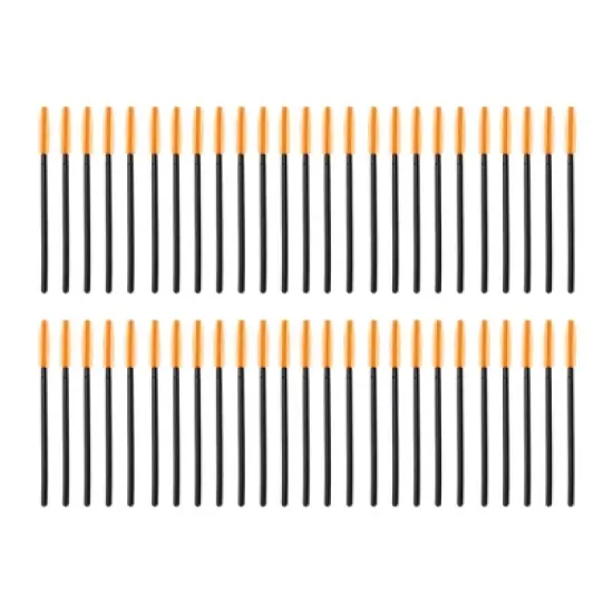 Unique Bargains Lightweight Silicone Eyelash Brush Black Orange 50 Pcs image {5}