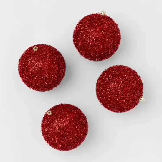 9pc Tinsel Ball Christmas Tree Ornament Set - Wondershop&trade; image {4}