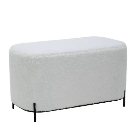 32" Modern Decorative Bench with Metal Base - WOVENBYRD image {4}