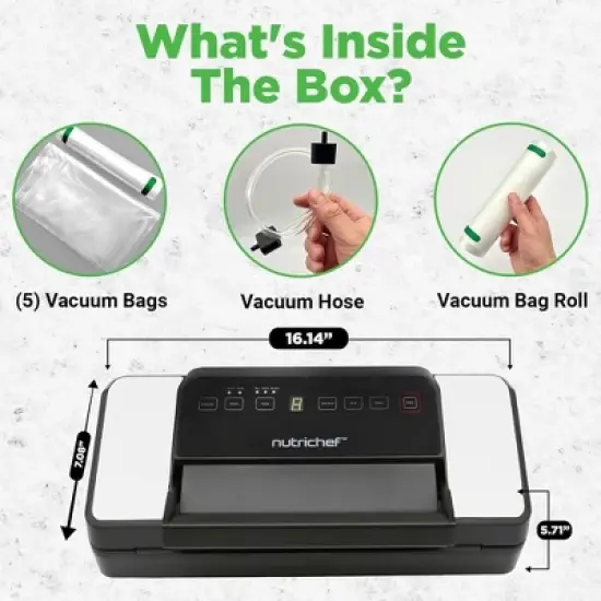 NutriChef Automatic Vacuum Sealer with Dual Sealing, Roll Cutter - Black image {5}