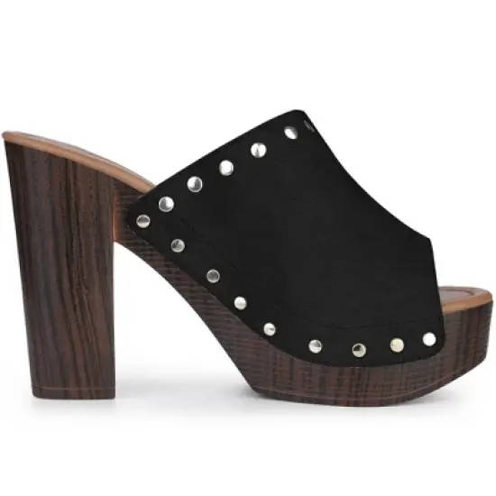 Perphy Women's Open Toe Platform Chunky Heel Slides Sandals image {5}