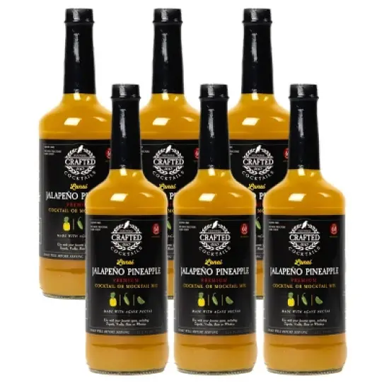 Crafted Cocktails Jalapeo Pineapple Mix: 6 Pack&nbsp; Pineapple, Jalapeo and Lime with Organic Agave&nbsp; 60 Calories, Makes Margaritas and Mai Tais image {8}