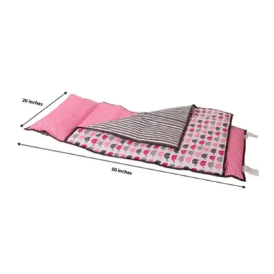 Bacati - Elephants Pink Gray Toddler Nap Mat image {3}