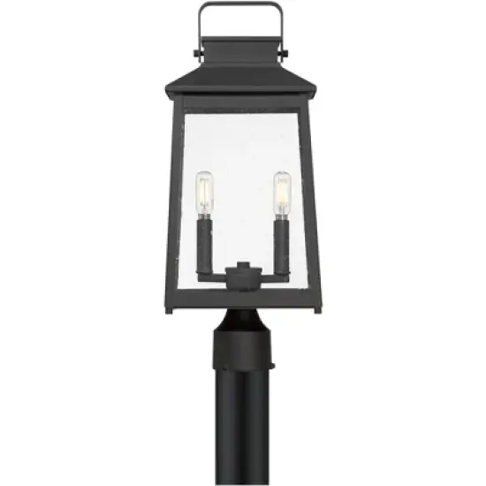 John Timberland Jubliee 20 1/4" High Modern Outdoor Post Light Fixture Pole Porch House Exterior 2-Light Weatherproof Black Metal Clear Glass Shade image {4}