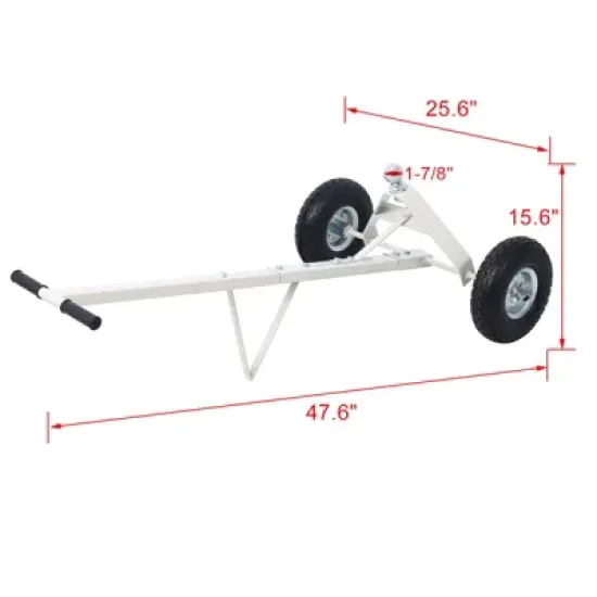 NAYSAYE Wagon Trailer Dolly Pneumatic Tires Tongue Weight Capacity for Garage and Outdoor Use, Gray, 47.6"*25.6"*15.6" image {2}