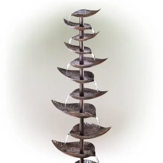 70" Metal Tiered Fountain Silver - Alpine Corporation image {3}