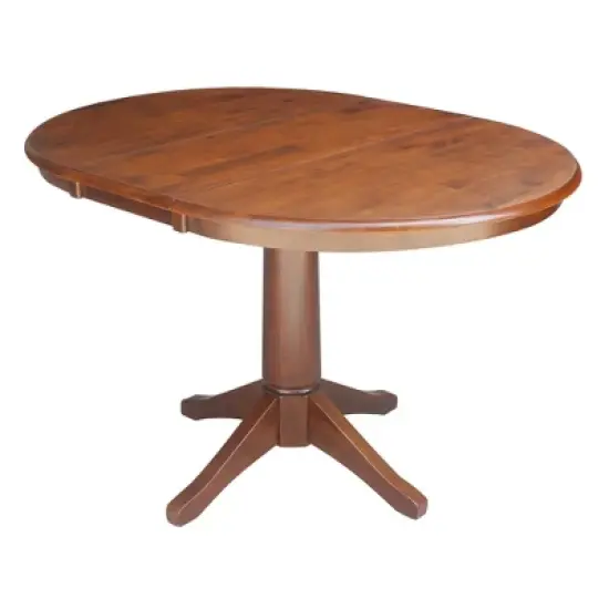 36" Magnolia Round Top Dining Table with 12" Leaf - International Concepts image {4}