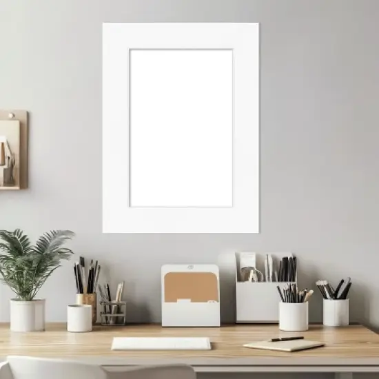 Amanti Art Cabinet White Framed Dry Erase Magnetic Board image {5}