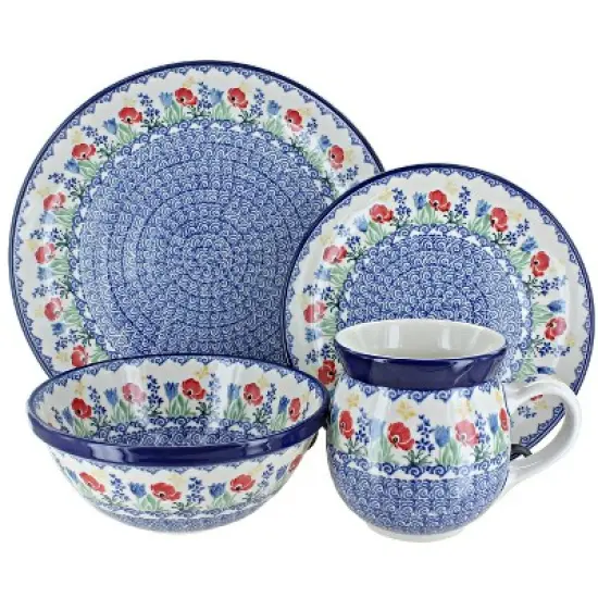 Blue Rose Polish Pottery Ceramika Artystyczna Dinnerware (4 PC) image {24}